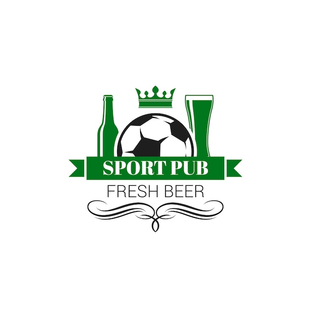 Ícone de jogo ao vivo de vetor de bar de cerveja de esportes de futebol