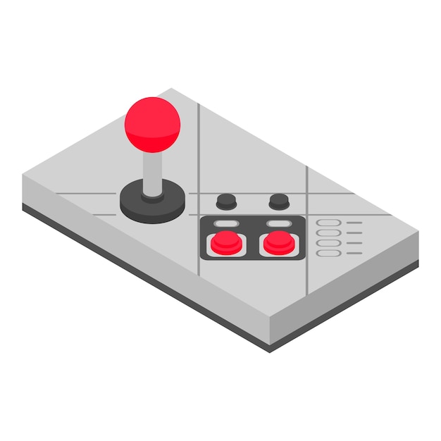 Ícone de joystick retrô isométrico do ícone vetor de joystick retrô para web design isolado em fundo branco