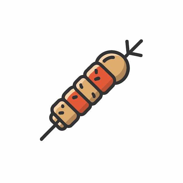 Ícone de kebab kebab simples ícone plano colorido em fundo branco isolado