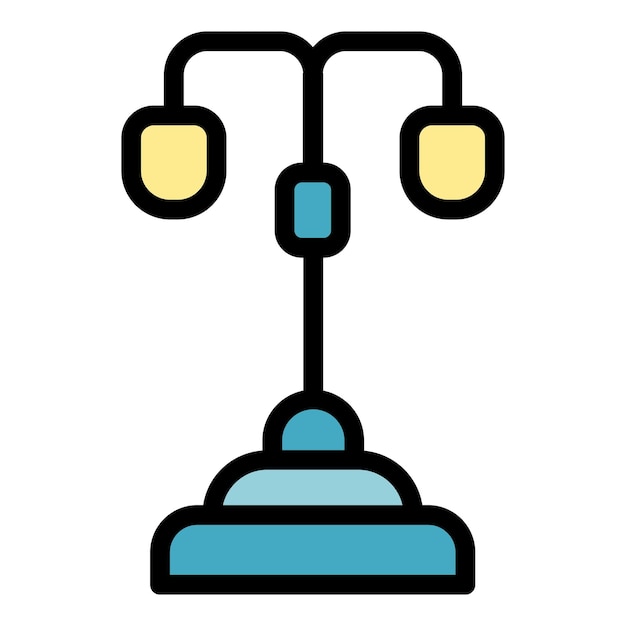 Vetor Ícone de lâmpada da cidade contorno de lâmpada de cidade ícone vetorial de cor plana isolada