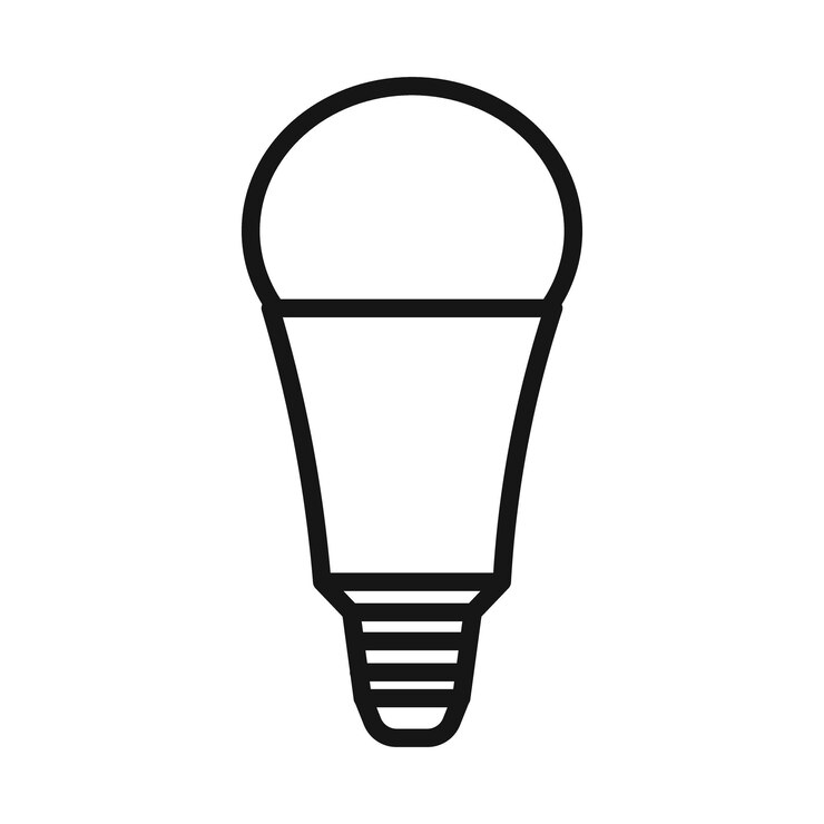 Vetor ícone de lâmpada de eficiência energética vetor de arte de linha preta