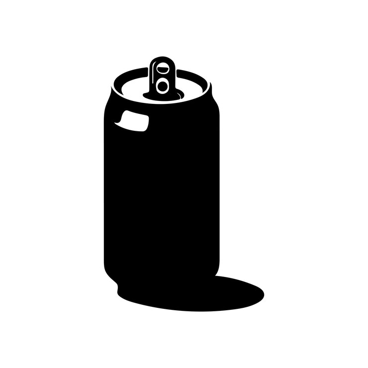Vetor ícone de lata de cerveja soda ícone de bebida vector de silhueta de lata de bebida isolado em fundo branco