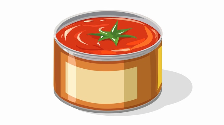 Vetor ícone de lata de pasta de tomate vector isolado imagem transparente para design de embalagem de alimentos