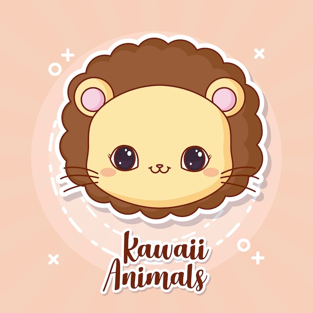 Ícone de leão kawaii