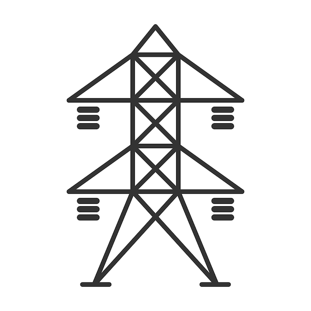 Vetor Ícone de linha de alta tensão ilustração vetorial