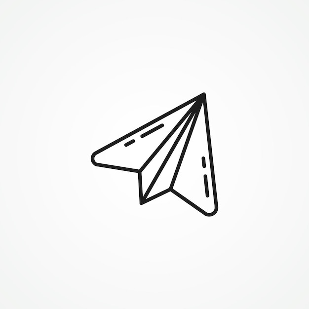 Vetor Ícone de linha de avião de papel ícone de contorno de avião de papel