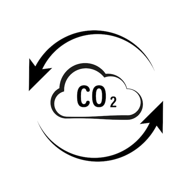 Vetor Ícone de linha de co2 com ilustração vetorial de setas eps 10