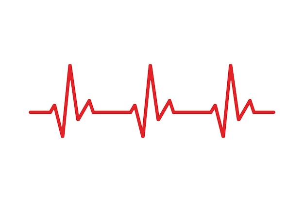 Ícone de linha de eletrocardiograma do coraçãovector ilustração isolada no fundo branco