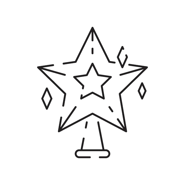 Vetor Ícone de linha de estrela de natal ou estilo de logotipo signo e símbolo de alta qualidade em um fundo branco pictograma de contorno vetorial de ano novo feliz para infográfico