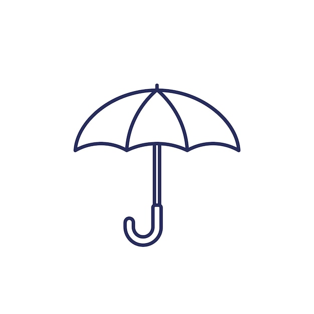 Vetor Ícone de linha de guarda-chuva em branco
