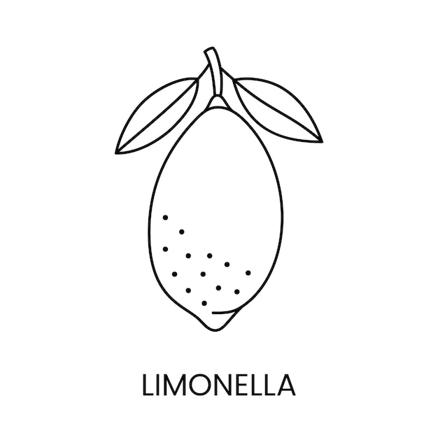 Ícone de linha de limonela de citrinos ou de limequat em vetor para indicar na embalagem de alimentos a presença deste alérgeno