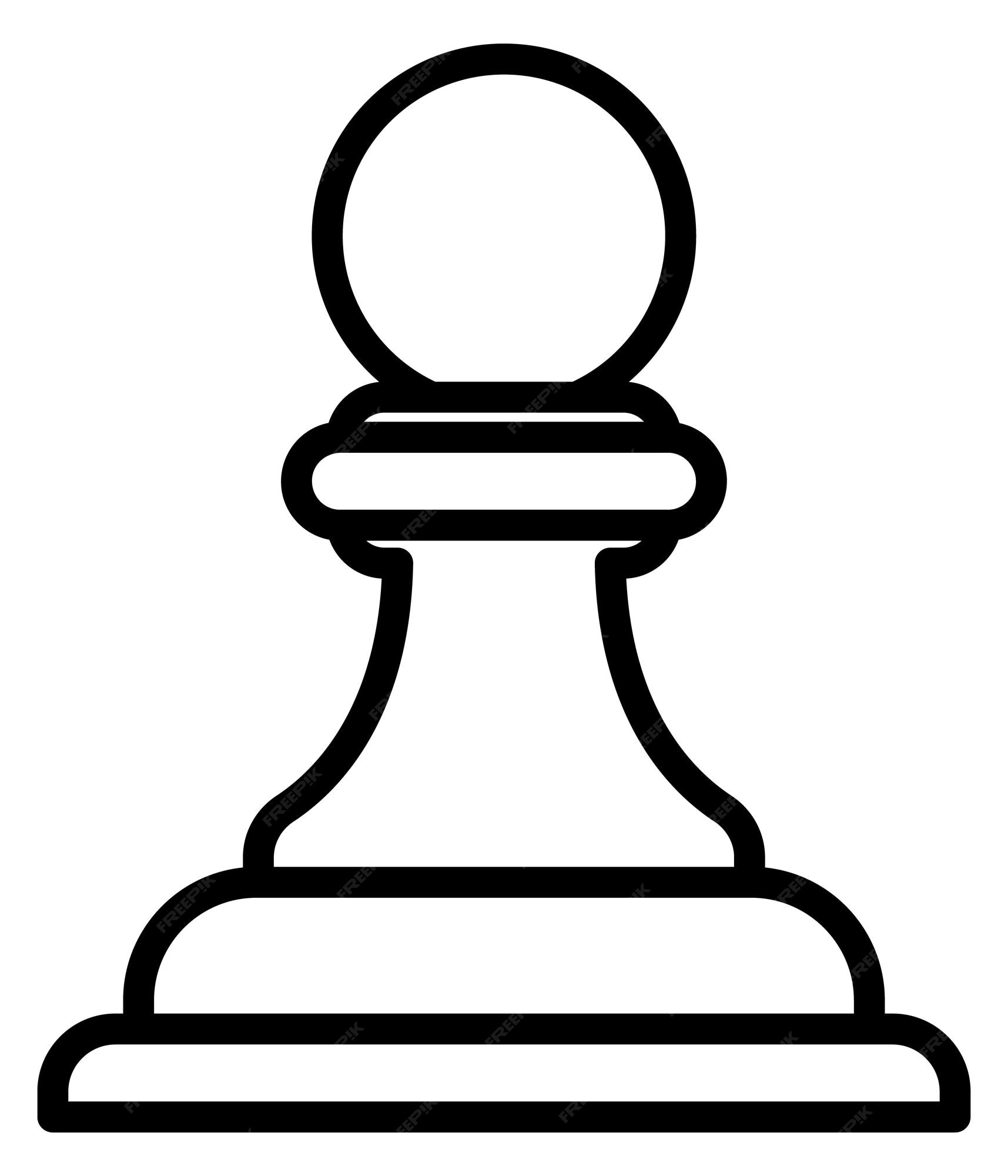 ícone de peão de xadrez, estilo de estrutura de tópicos 14348122 Vetor no  Vecteezy