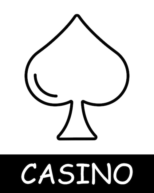 Ícone de linha de pike poker 21 casino chips de dinheiro croupier jogo perda de cartas ganhando sorte enganar apostas zero ícone de linha vetorial para negócios e publicidade