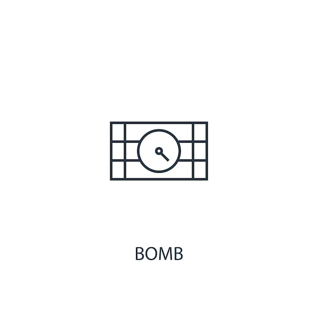 Ícone de linha do conceito de bomba. ilustração de elemento simples. bomba conceito esboço símbolo design. pode ser usado para ui / ux da web e móvel