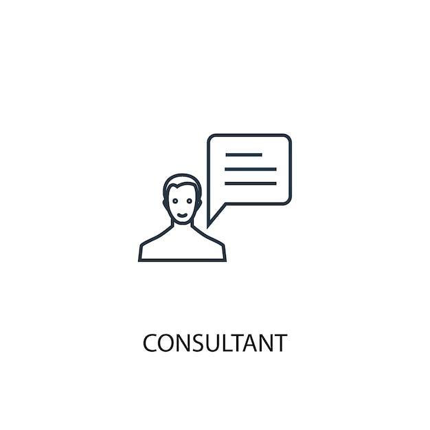 Ícone de linha do conceito de consultor. ilustração de elemento simples. consultor conceito esboço símbolo design. pode ser usado para ui / ux da web e móvel