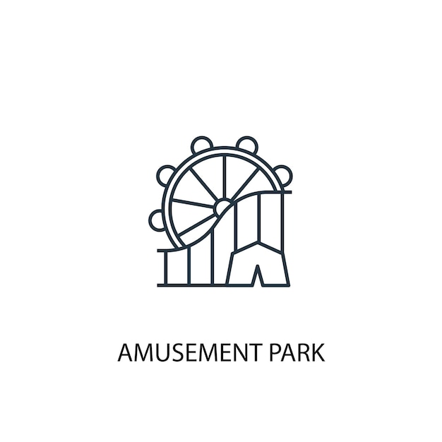 Ícone de linha do conceito de parque de diversões. Ilustração de elemento simples. design de símbolo de contorno de conceito de parque de diversões. Pode ser usado para UI / UX da web e móvel