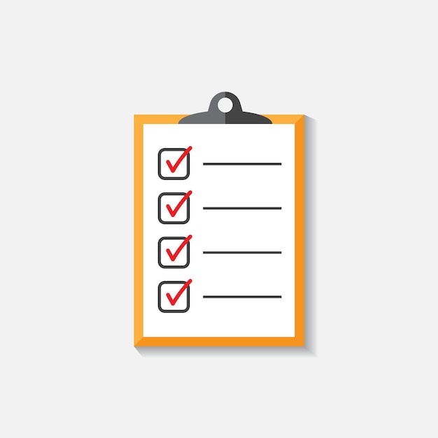 Ícone de lista de tarefas ilustração vetorial de lista de tarefas em estilo plano ícone de conceito de lembrete em fundo branco