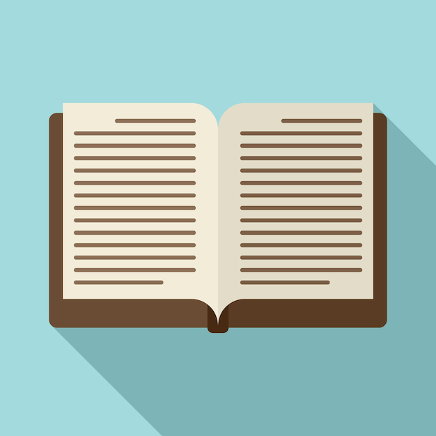 Ícone de livro aberto ilustração plana do ícone vetor de livro aberto para web design