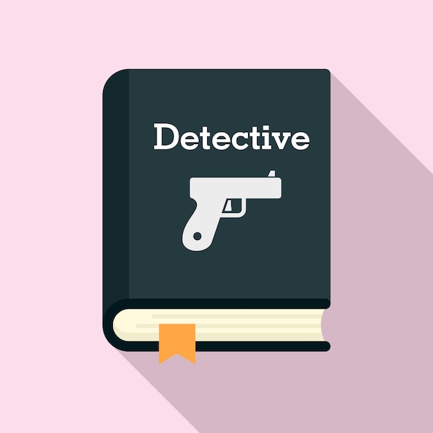 Vetor Ícone de livro de detetive ilustração plana do ícone vetor de livro de detetive para web design