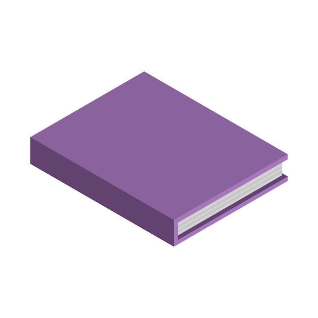 Vetor Ícone de livro escolar violeta isométrico de livro infantil violeta ícone vetorial para design web isolado em fundo branco