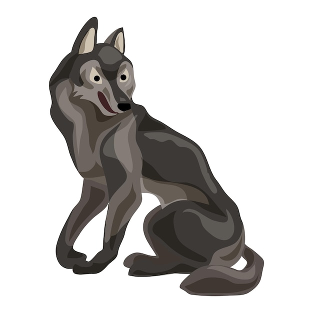 Vetor Ícone de lobo florestal desenho animado de ícone vetorial de lobo florestal para web design isolado em fundo branco