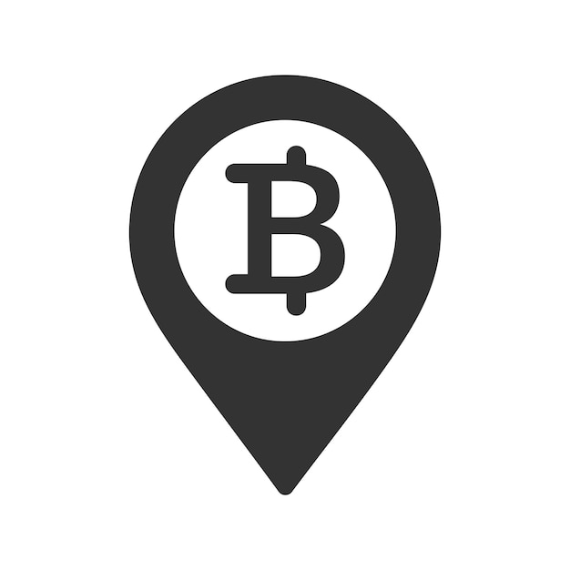 Vetor Ícone de localização de bitcoin