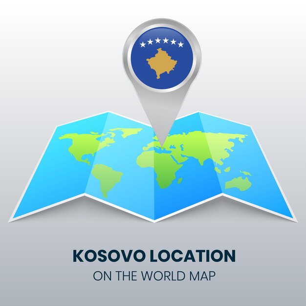 Ícone de localização de Kosovo no mapa mundial