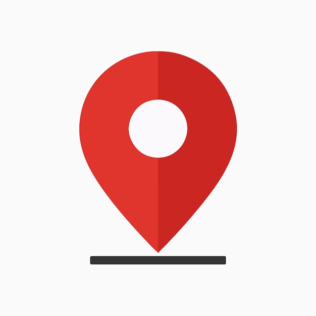 ícone de localização de pin vermelho mínimo em fundo branco