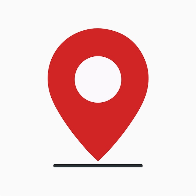 ícone de localização de pin vermelho mínimo em fundo branco