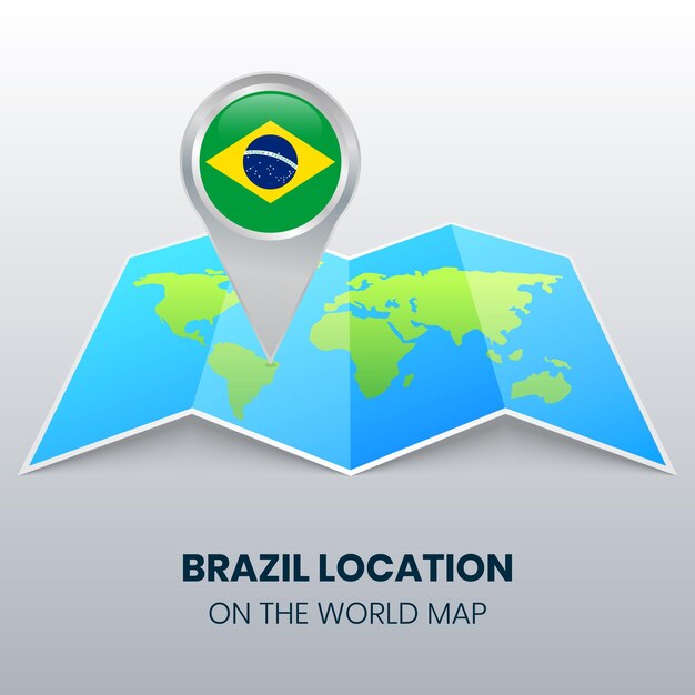 Ícone de localização do Brasil no mapa do mundo