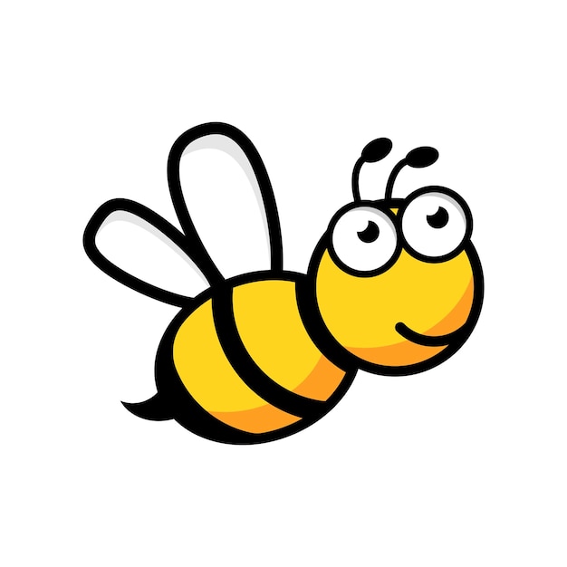 Ícone de logotipo de abelha de desenho animado em estilo simples ilustração de inseto de vespa em fundo branco isolado conceito de negócios de abelha
