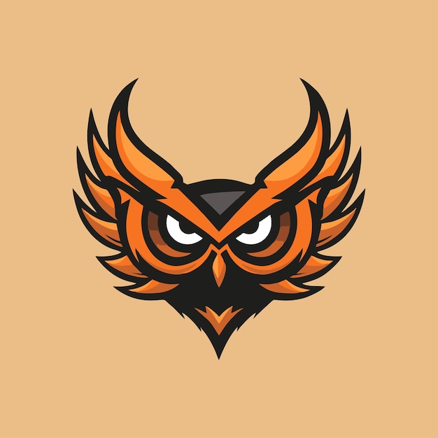 Ícone de logotipo de ilustração vetorial da mascote da cabeça de coruja do Esport