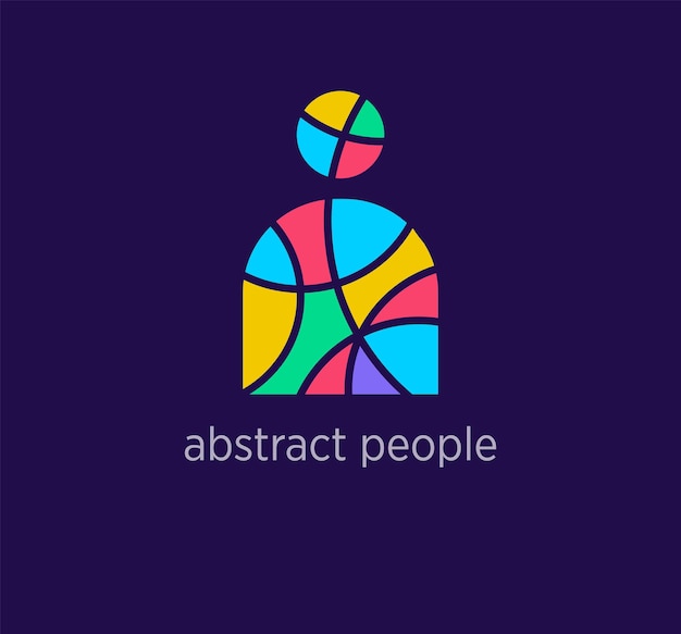 Ícone de logotipo de pessoas abstratas modernas transições de cores de design exclusivo modelo de logotipo de usuário colorido