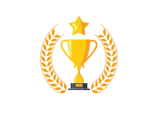 Ícone de logotipo de vetor de ilustração de troféu da ilustração do vencedor