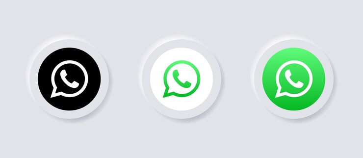 Vetor ícone de logotipo do whatsapp neumórfico para logotipos de ícones de mídia social populares em botões de neumorfismo