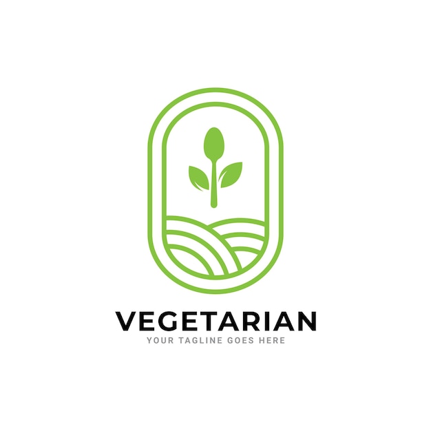 Ícone de logotipo vegetariano modelo design.