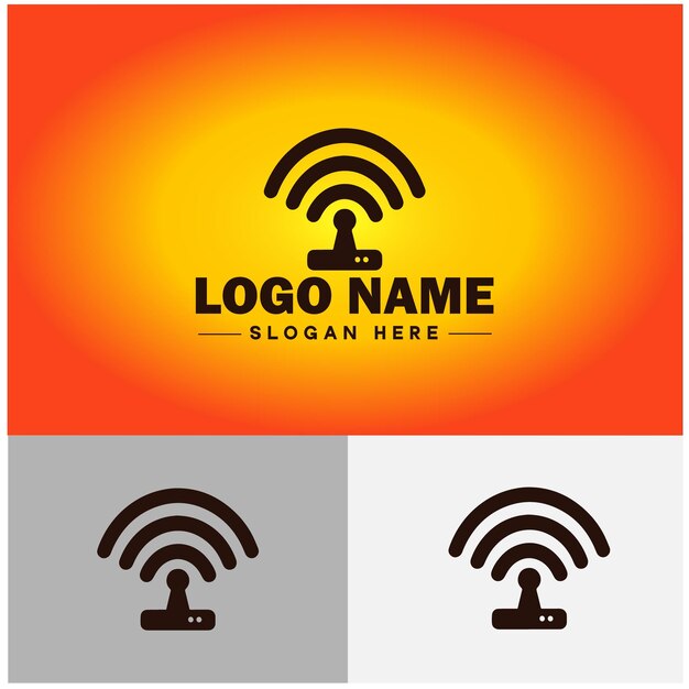 Vetor Ícone de logotipo wi-fi sinal sem fio ondas comunicação símbolos internet wifi web app sinal vetor logotipo