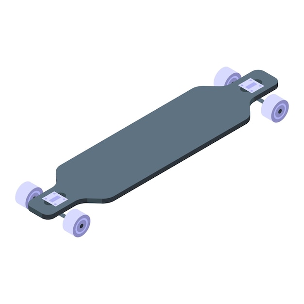 Vetor Ícone de longboard clássico isométrico vetor placa retrô skate de roda