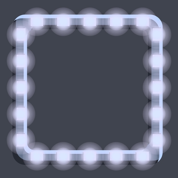 Vetor Ícone de luzes de faixa de led quadrada ícone vetorial de luzes da faixa de lead quadrada para design web isolado em fundo branco