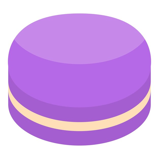 Vetor Ícone de macaroon violeta isométrico do ícone vetorial de macaroon violeta para web design isolado em fundo branco