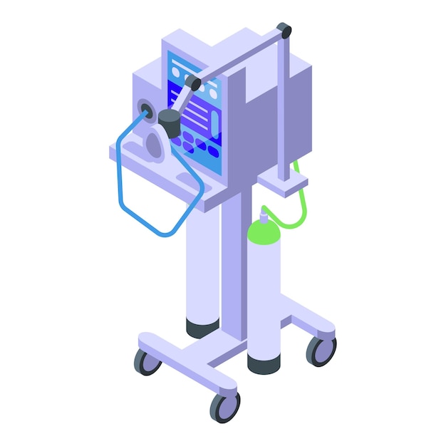 Vetor Ícone de máquina de ventilador médico isométrico do ícone vetor de máquina de ventilador médico para web design isolado em fundo branco