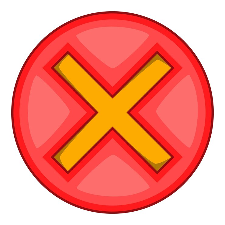 Vetor ícone de marca de verificação de cruz vermelha ilustração de desenho animado de ícone vetorial de marca de verificação de cruz vermelho para a web