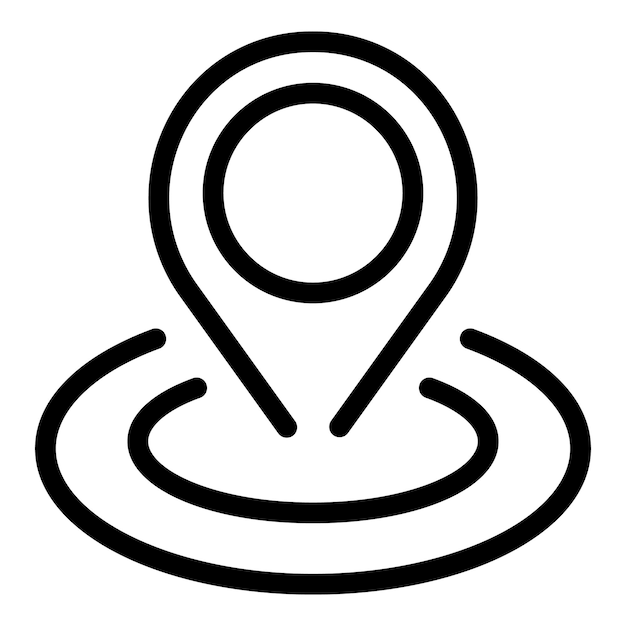 Ícone de marketing de localização delinear ícone vetor de marketing de localização para web design isolado em fundo branco
