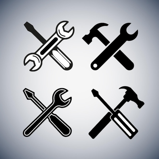 Ícone de martelo e ferramentas