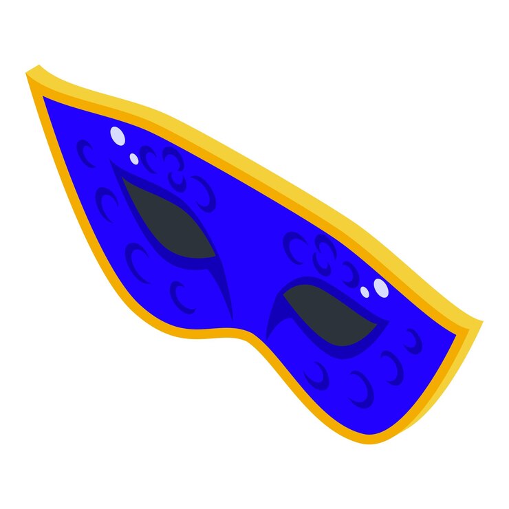 Vetor ícone de máscara de elemento azul vetor isométrico evento divertido de arte