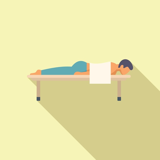Ícone de massagem do paciente vetor plano terapia médica cuidados de reabilitação