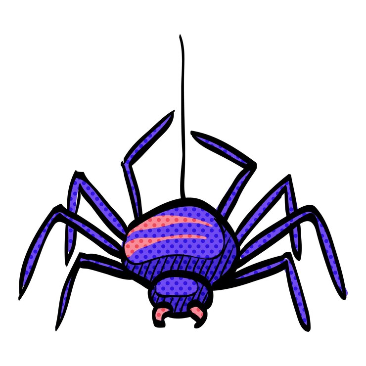 Vetor ícone de meia-tona de aranha ilustração vetorial de cores desenhada à mão