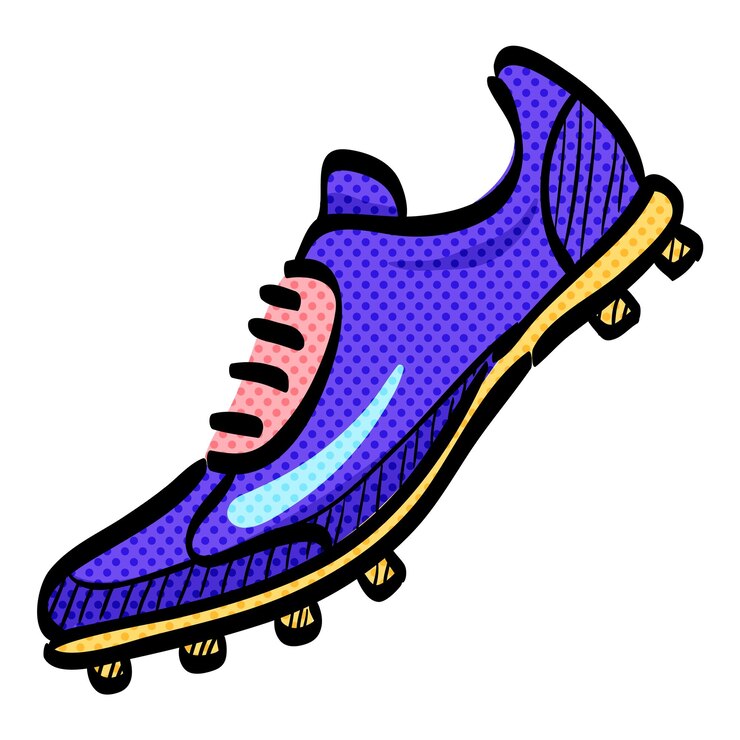 Vetor ícone de meia-tona de sapato de futebol ilustração vetorial de cores desenhada à mão