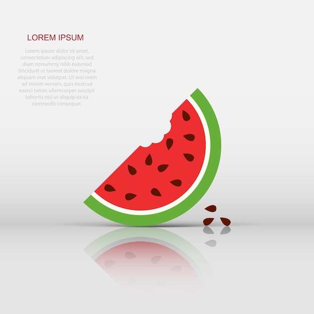 Ícone de melancia em estilo simples Pictograma de ilustração de sinal de fruta madura suculenta Conceito de negócio de sobremesa