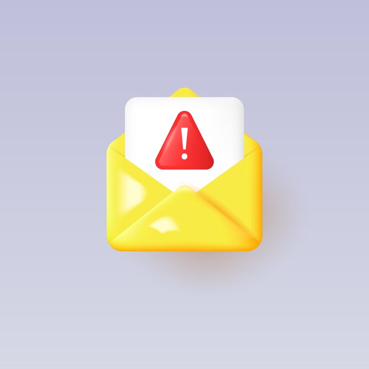 Vetor ícone de mensagem de spam 3d isolado em fundo cinza